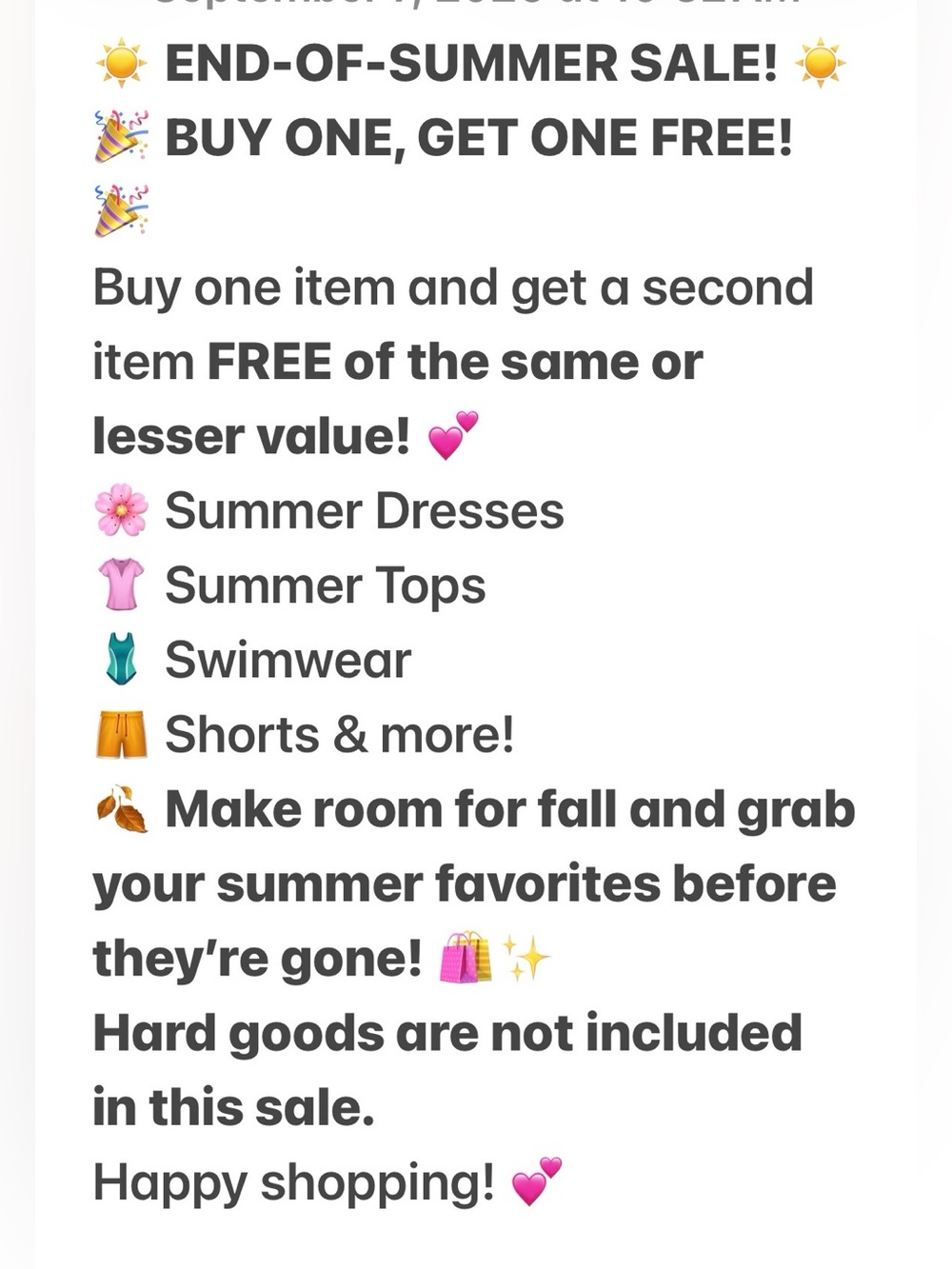 Closet End-of-Summer Sale Poster —